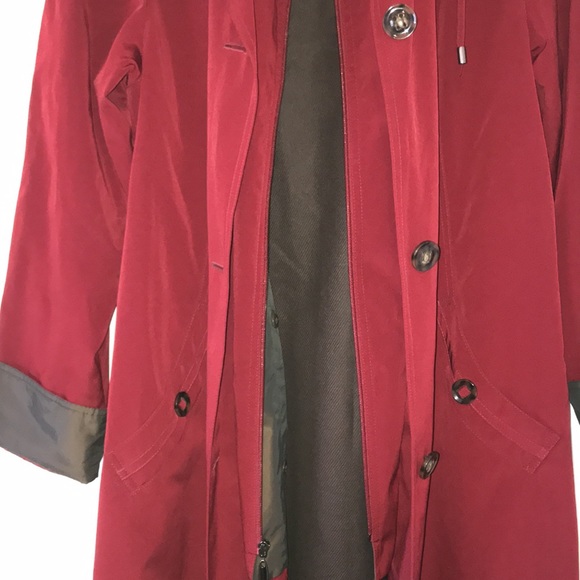 Gallery Red Trench Style Coat - Picture 5 of 5